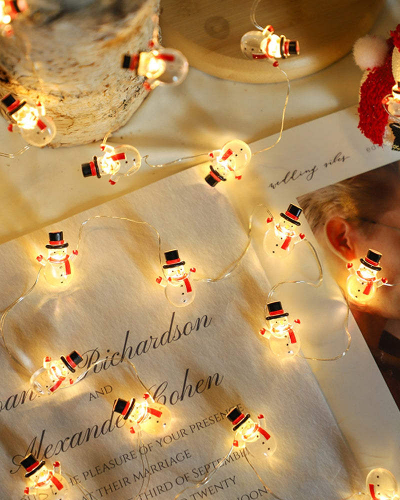 Frosty Miniature Santa Claus & Snowman Lights