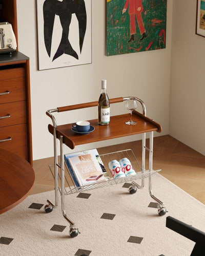 Milo Vintage Bar Cart With Wheels