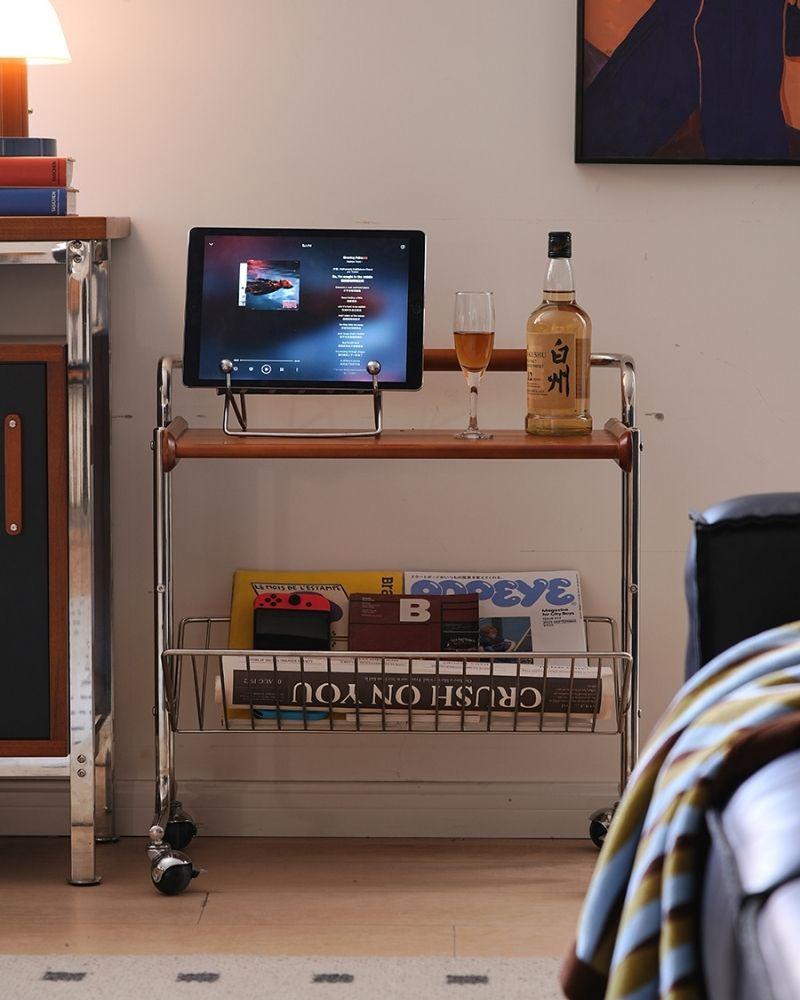 Milo Vintage Bar Cart With Wheels
