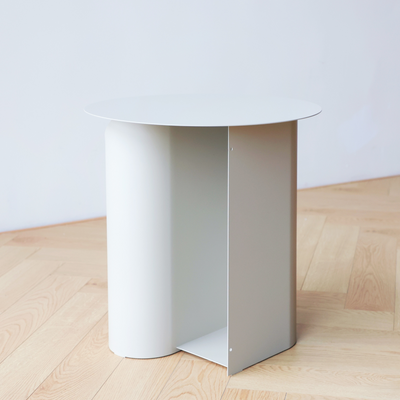 Metal Pedestal End Table with Storage