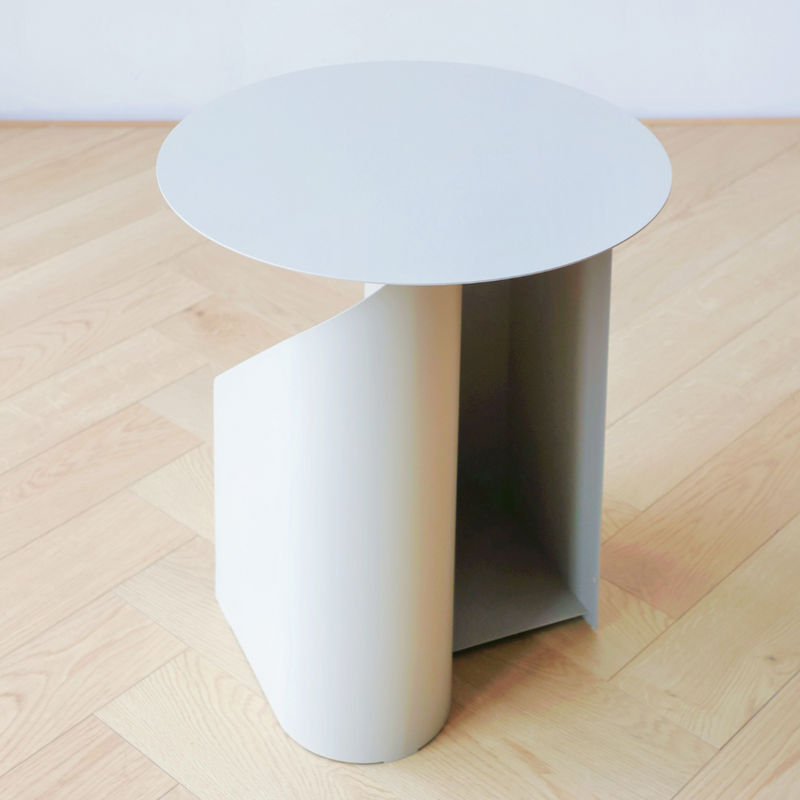 Metal Pedestal End Table with Storage