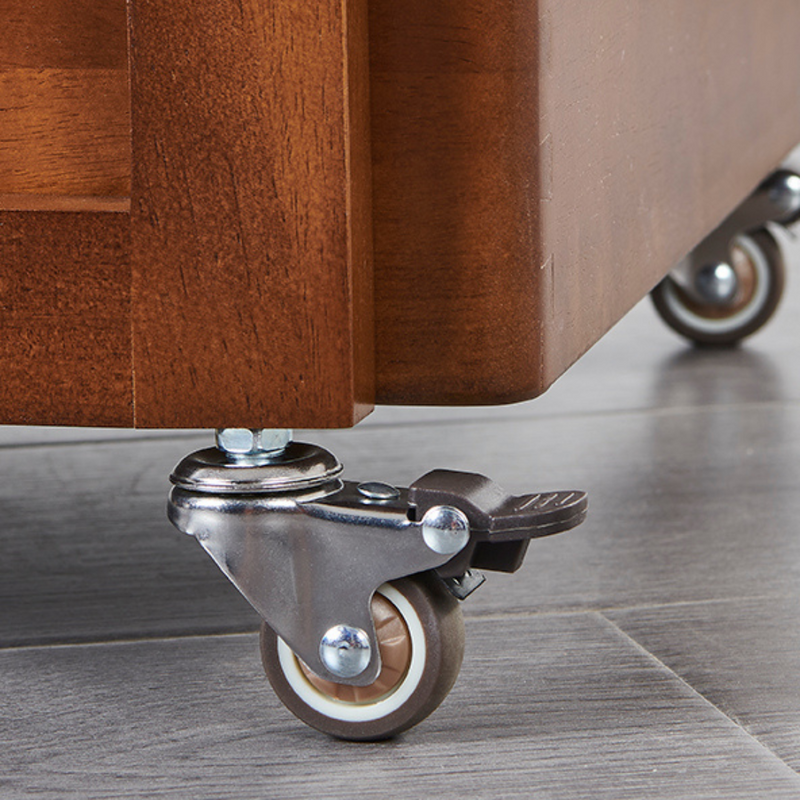 Andlia Solid Wood Bar Cart With Wheels