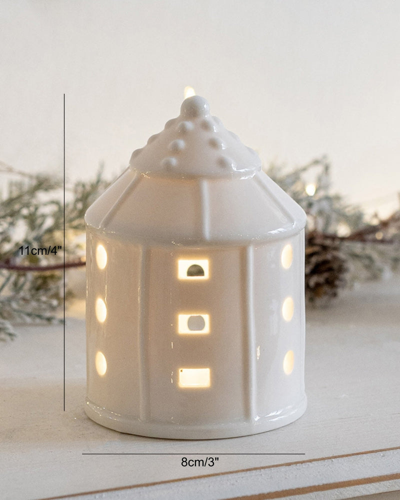 Hromeo Ceramic Christmas House Lamp