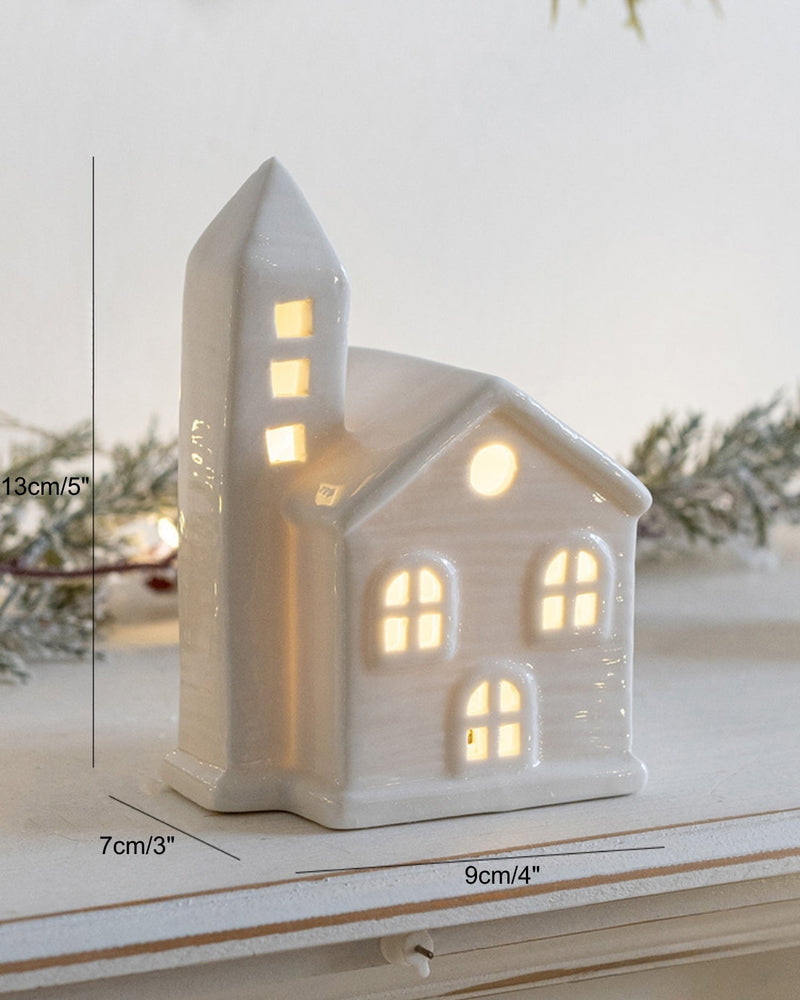 Hromeo Ceramic Christmas House Lamp