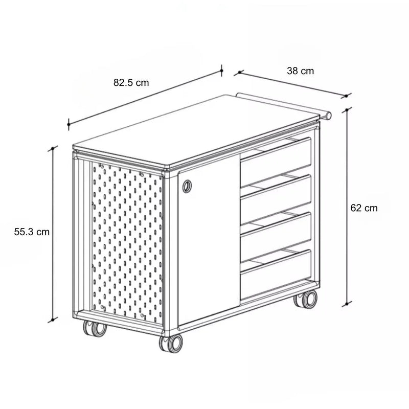 Ethan Cherry Wood Bar Cart With Wheels