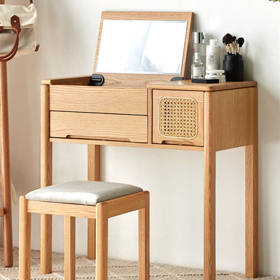 Freya Solid Wood Vanity Table & Stool