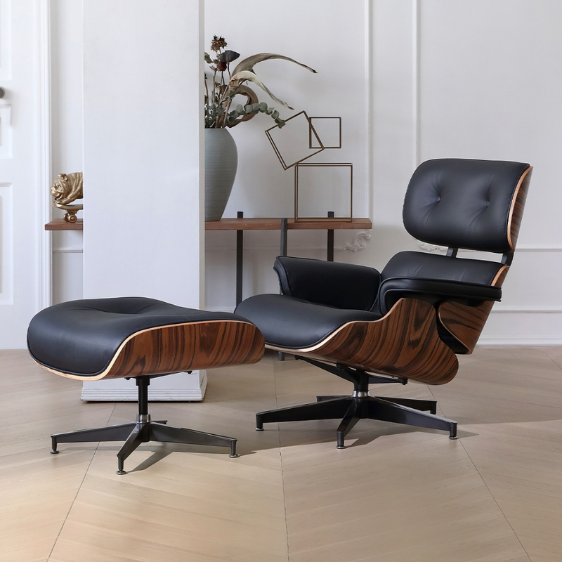 Lomas Leather Lounge Chair with Ottoman