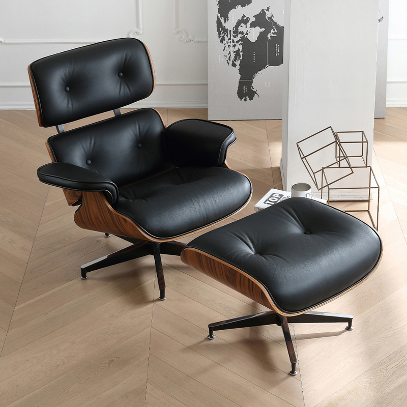 Lomas Leather Lounge Chair with Ottoman