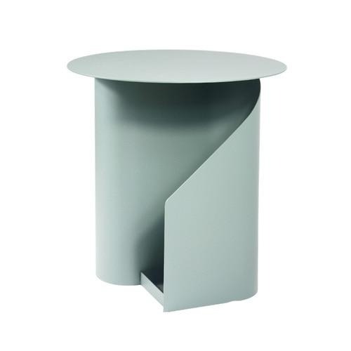 Metal Pedestal End Table with Storage