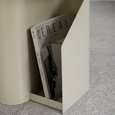 Metal Pedestal End Table with Storage